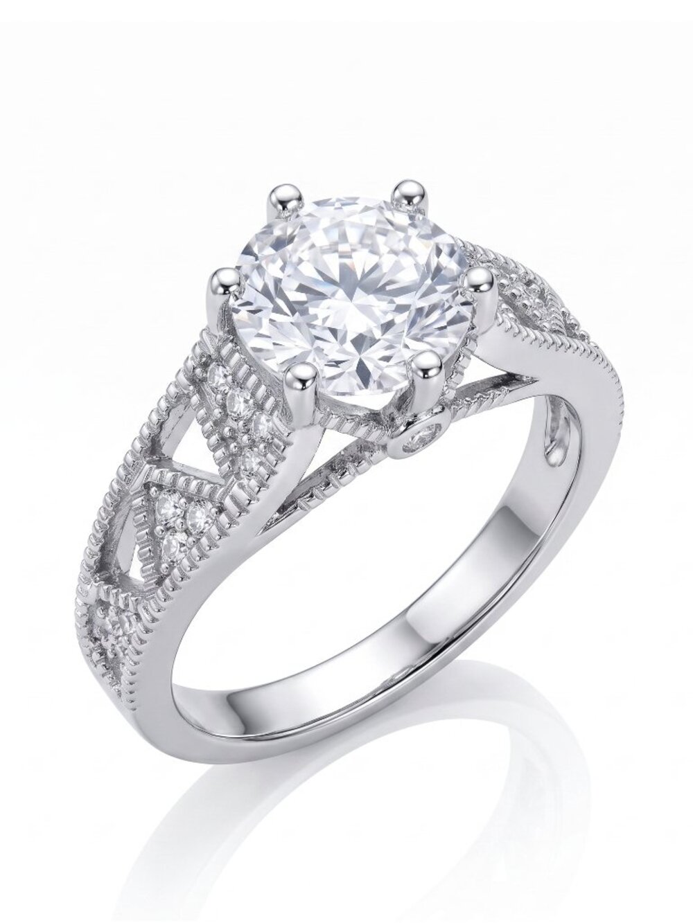 Classic Vintage Style Silver ring, 925 Sterling Silver Charmed Aroma Art Deco